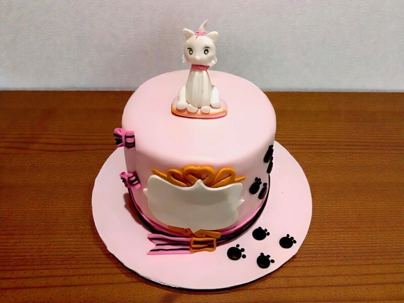 Cat Theme Fondant Cake 3 Cat Theme Fondant Cake