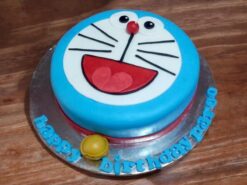 Cheering Doraemon Fondant Cake