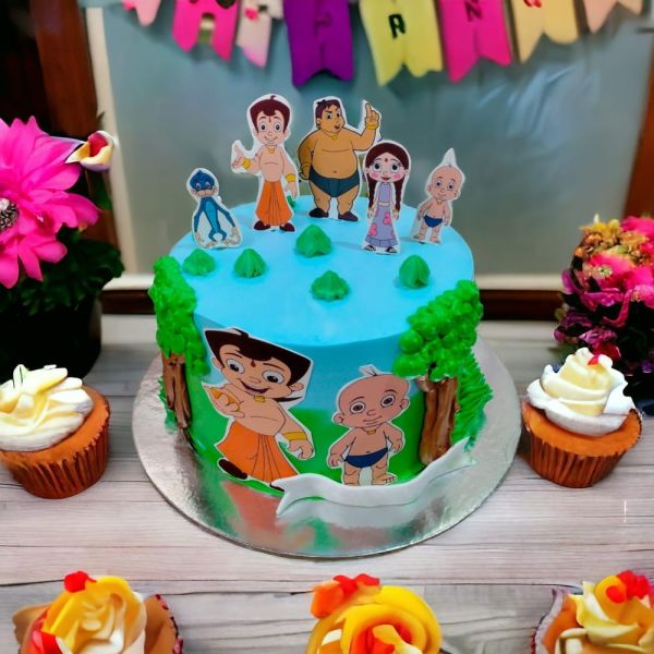 Chhota Bheem and Friends Theme Cake 3 Chhota Bheem and Friends Theme Cake