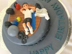 Chilling in Gym Birthday Cake