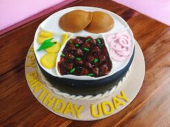 Chole Puri Thali Fondant Cake