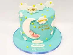 Cloud and Stars Baby Shower Cake