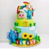 Coco Melon And Cute Elephant Theme Cake 1 coco melon and cute elephant theme cake 1 From LallamTop Cake Shop