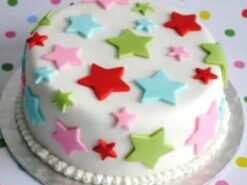Colorful Stars Fondant Cake