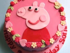 Pink Peppa Pig Fondant Cake