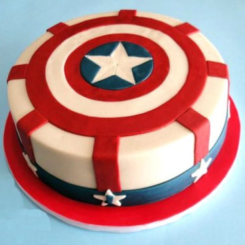 Captain America Shield Fondant Cake 3 Captain America Shield Fondant Cake