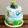 Colorful Two-Tiered Car Adventure Cake 2 colorful two tiered car adventure cake 2 From LallamTop Cake Shop