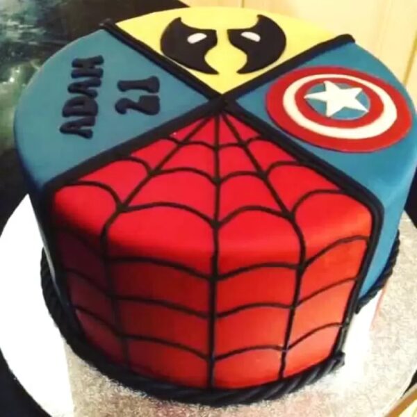 Cool Avengers Theme Fondant Cake 3 Cool Avengers Theme Fondant Cake