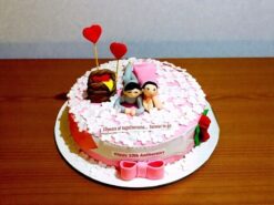 Couple Anniversary Fondant Cake