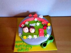 Couple Floral Theme Fondant Cake