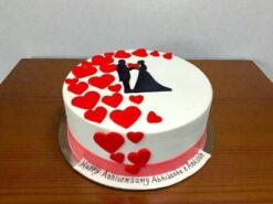 Couple Silhouette Heart Designer Cake
