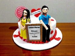 Court Marriage Theme Fondant Cake