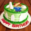 cream fondant cricket pitch cake 2 From LallamTop Cake Shop