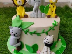 Cute Animals Fondant Cake