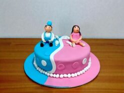 Cute Boy and Girl Theme Fondant Cake