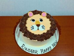Cute Lion Face Kids Birthday Cake