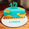 Dino Adventure Half Birthday Cake 2 dino adventure half birthday cake 1 From LallamTop Cake Shop