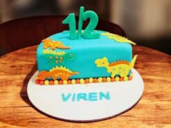 Dino Adventure Half Birthday Cake