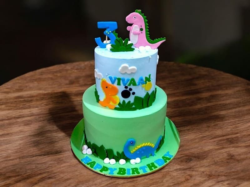 Dinosaur Jungle Celebration Cake 3 Dinosaur Jungle Celebration Cake