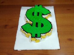 Dollar Sign Designer Cream Cake