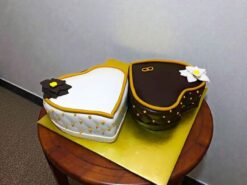 Double Heart Anniversary Fondant Cake