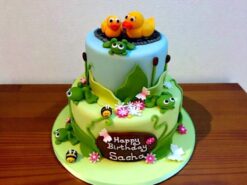 Duck Pond Theme Fondant Cake