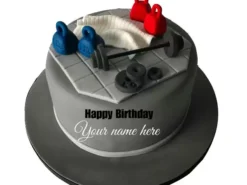 Dumbbell Themed Fondant Cake
