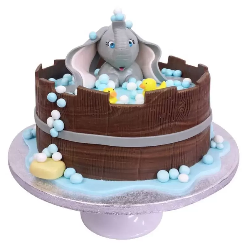 Dumbo in a Bath Tub Fondant Cake 3 Dumbo in a Bath Tub Fondant Cake