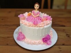Elegant Floral Girl Figure Cake