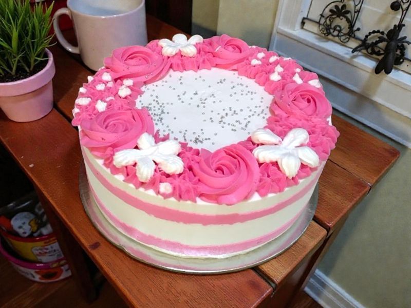 Elegant Pink Blossom Cake 3 Elegant Pink Blossom Cake