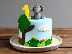 Elephant's Cloudy Adventure Cake