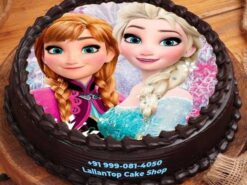 Elsa and Anna Frozen Photo Cake