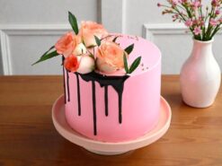 Enchanting Pink Rose Cake