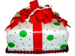 Exquisite Christmas Gift Fondant Cake