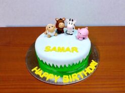 Farm Animals Theme Birthday Cake