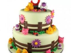 Farm Animals Theme Fondant Cake