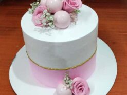 Alternative view of Fault Line Floral Cake