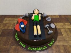 Fitness Freak Girl Fondant Cake