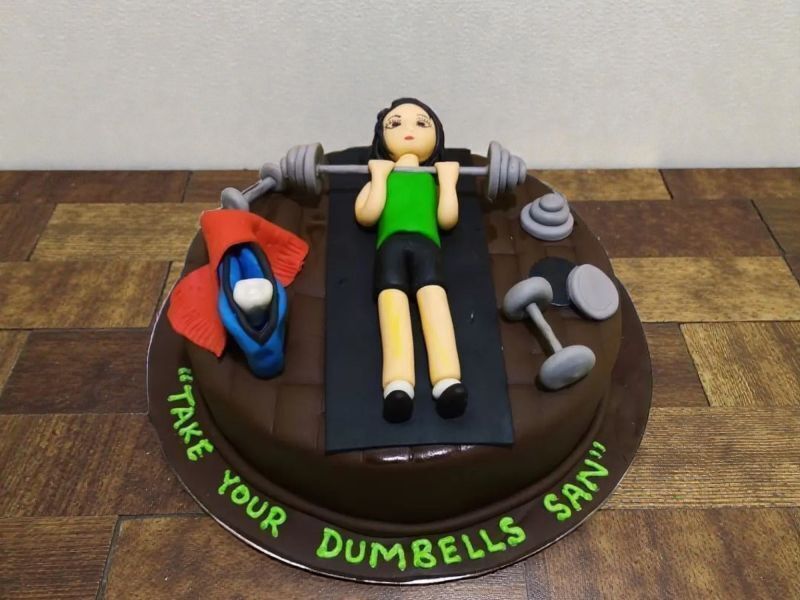 Fitness Freak Girl Fondant Cake 3 Fitness Freak Girl Fondant Cake