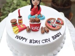 Food Lover Girl Theme Cake