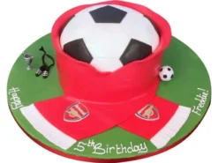 Football And Scarf Theme Fondant Cake