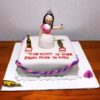 From Miss To Mrs Bridal Cake 1 From Miss To Mrs bridal cake with bride figurine and pink accents by Lallantop Cake Shop