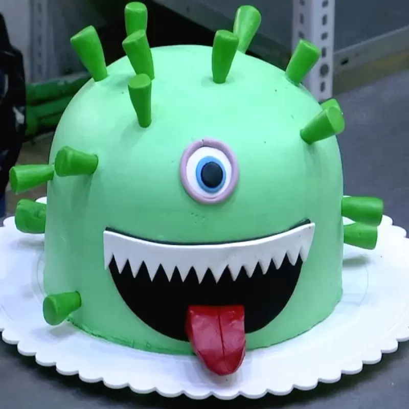 Funny Corona Virus Fondant Cake 3 Funny Corona Virus Fondant Cake