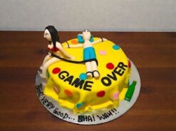 Game Over Theme Bachelor Party Cake