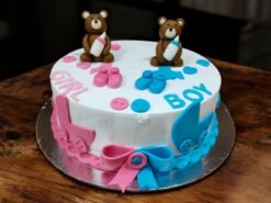 Gender Reveal Teddy Cake