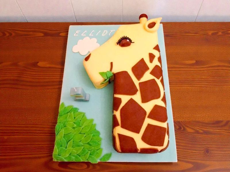 Giraffe 1st Number Cake 3 Giraffe 1st Number Cake