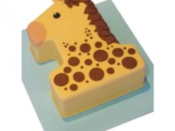 Giraffe Delight 1 Number Fondant Cake