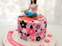 Girl Doing Yoga Birthday Cake