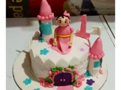 Girl on Castle Fondant Cake
