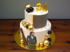 Glamorous Gold Birthday Cake